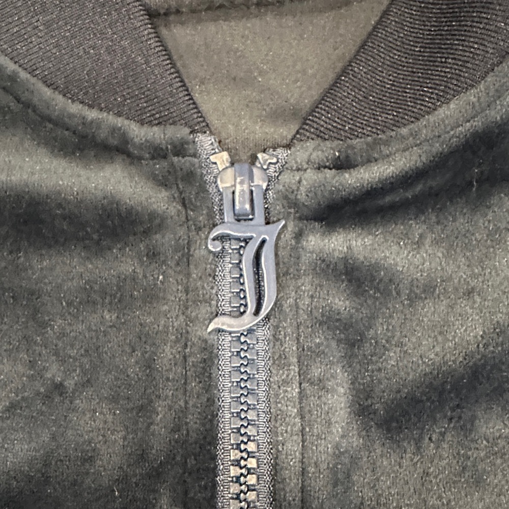 Juicy Couture Blue Velour Bomber Jacket Y2K - Picture 3 of 7